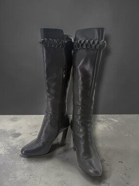 Saks‎ Fifth Avenue Leather Heeled Ankle Boots Size 7